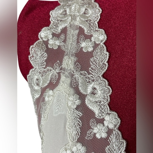 NWOT NK Imode Silk bridal babydoll chemise bow, pearl and rayon lace details - Picture 6 of 15